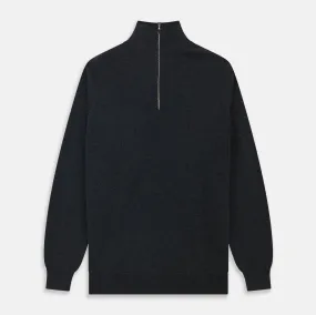 Charcoal Half-Zip Cashmere Jumper