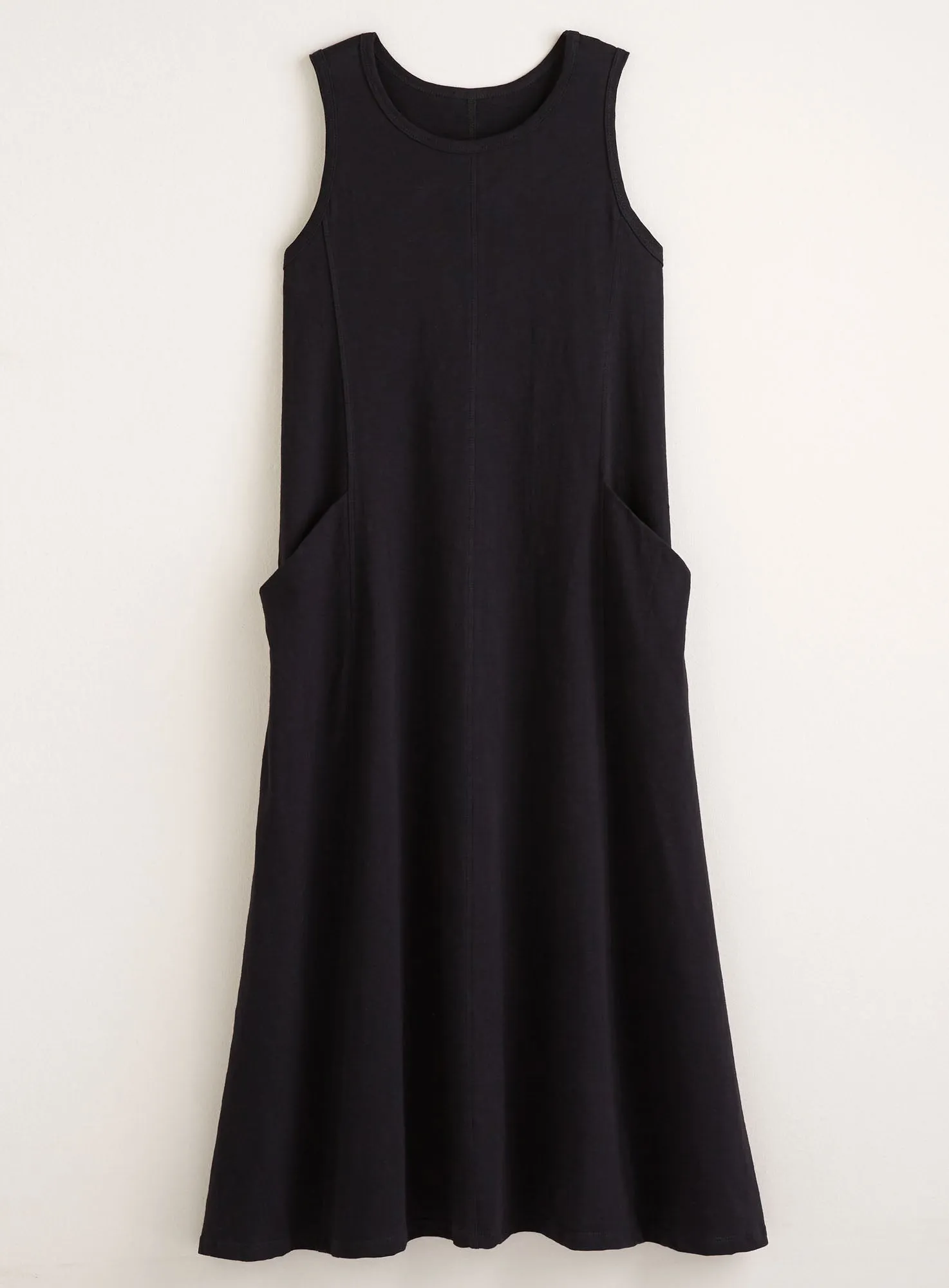 Classic Cotton Sleeveless Tank Dress - Slub Knit Solid