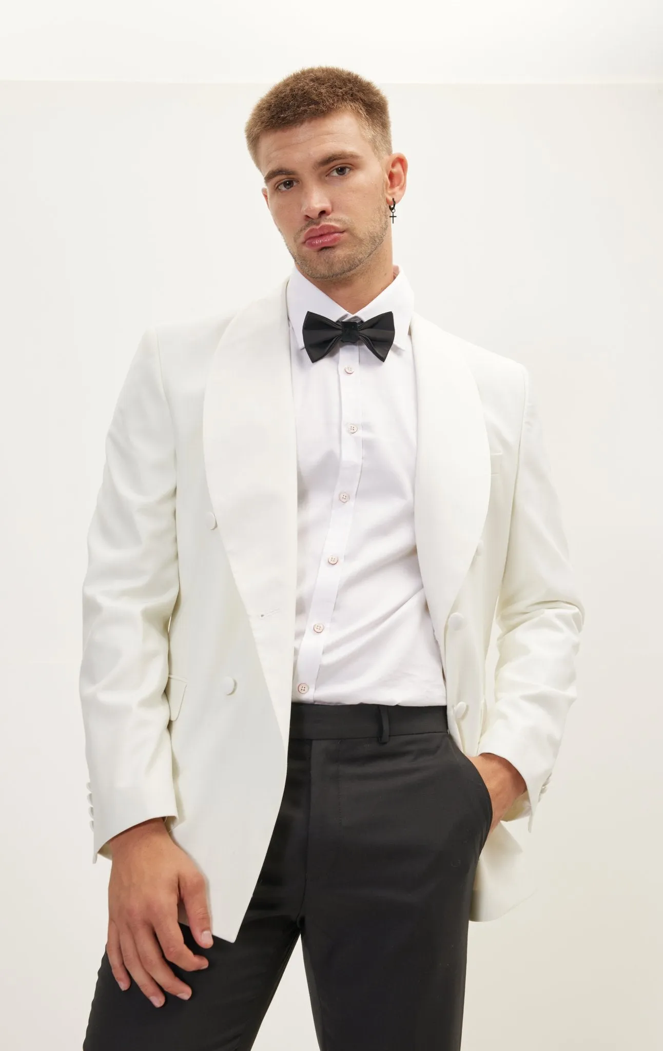 Classic Double Breasted Dinner Jacket - Off White