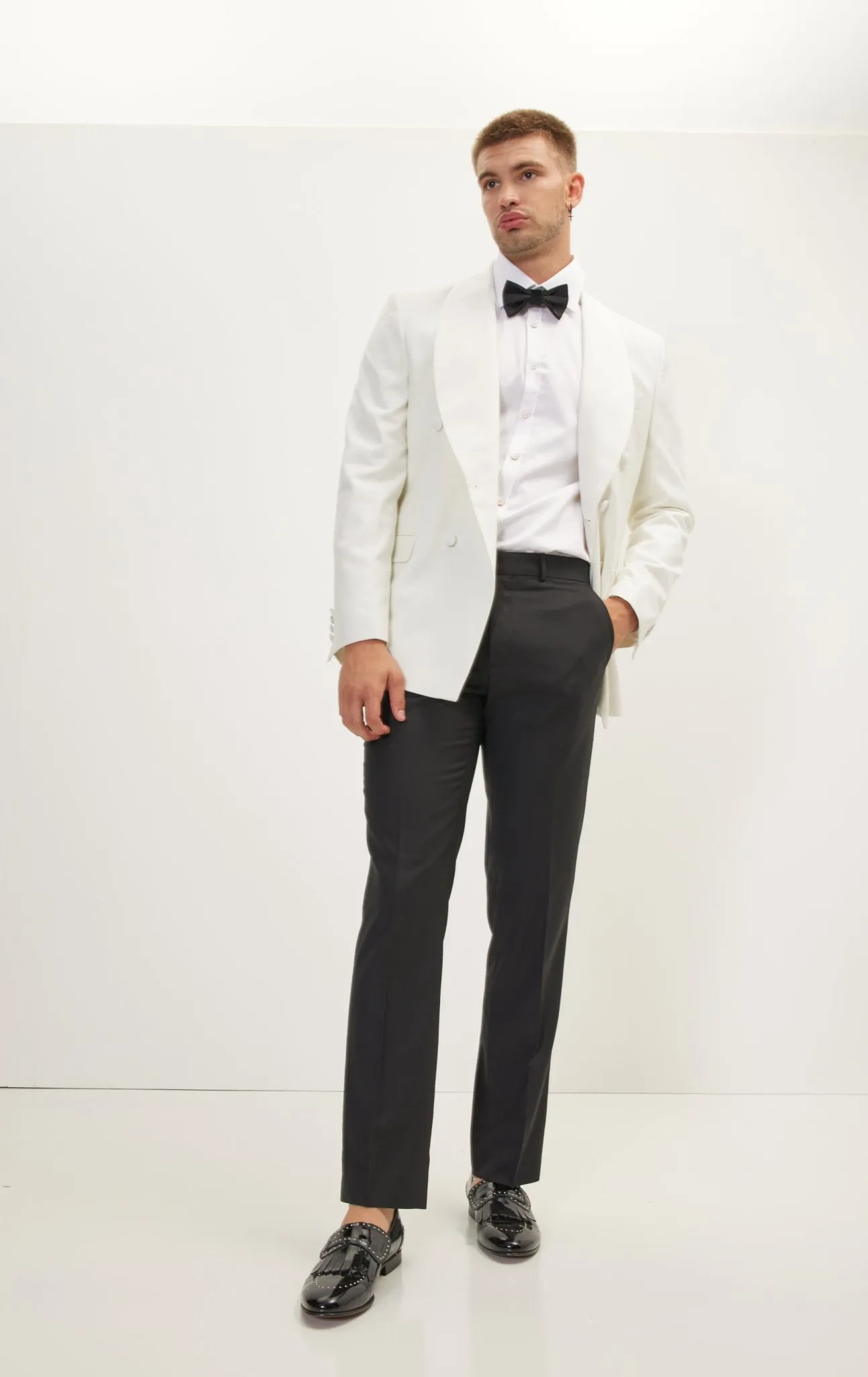 Classic Double Breasted Dinner Jacket - Off White