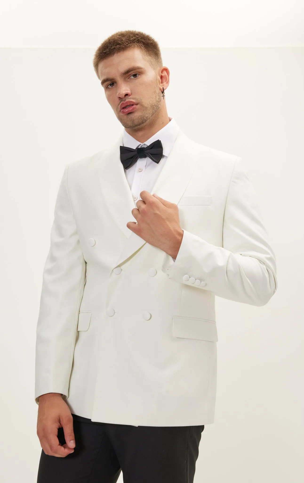 Classic Double Breasted Dinner Jacket - Off White