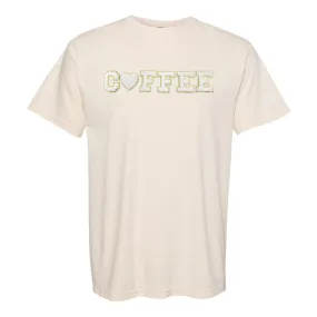 Coffee Heart Letter Patch Comfort Colors T-Shirt