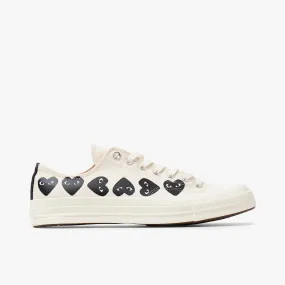 Converse x COMME des GARÇONS PLAY Chuck 70 Ox / Multi Heart Beige