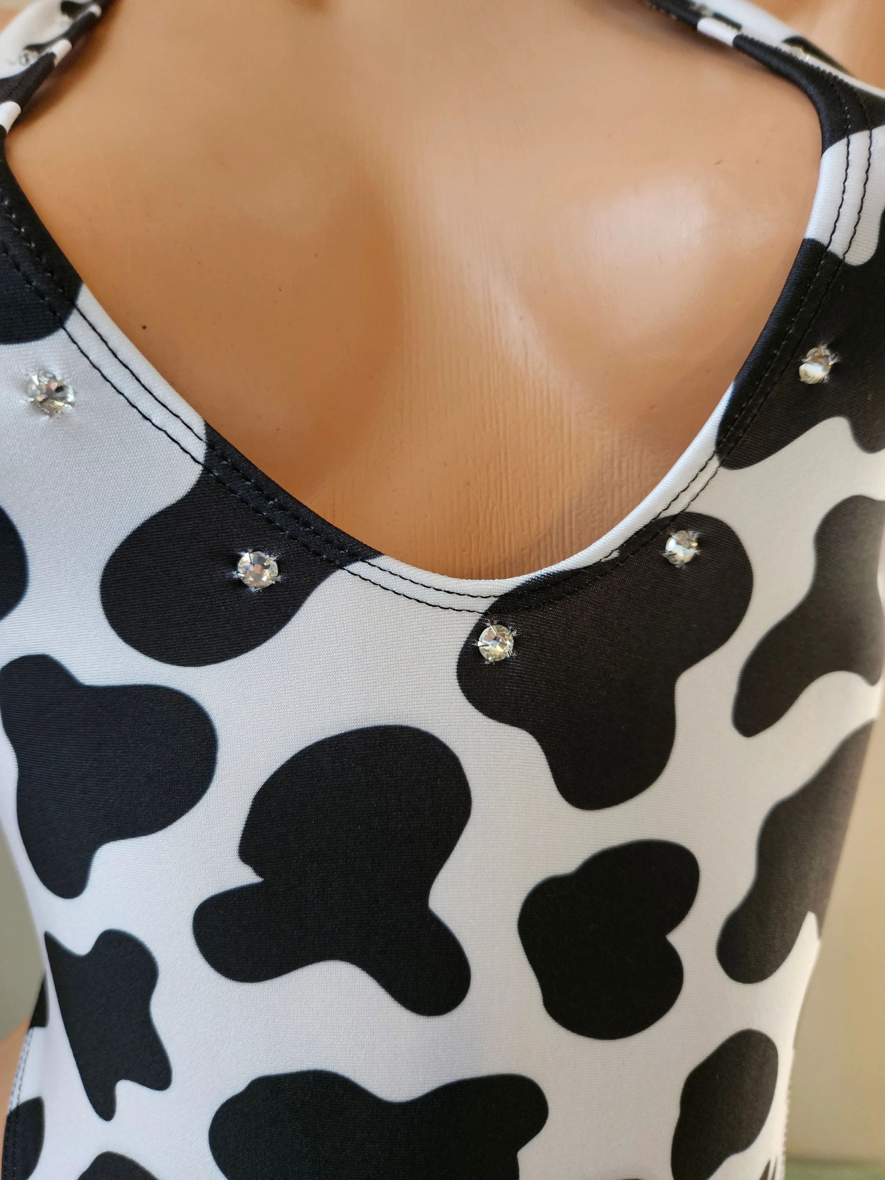 Cow Print String Back Monokini