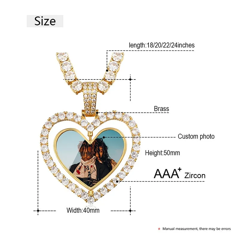 Custom Double-sided Heart Medallions Necklace Christmas Gifts For Men