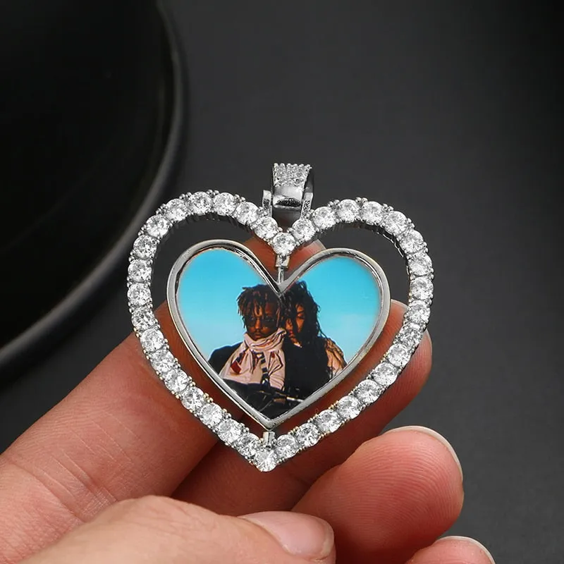 Custom Double-sided Heart Medallions Necklace Christmas Gifts For Men