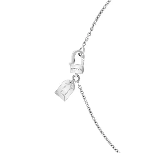 Diamant Sculptural Necklace, 18k White Gold with DAVIDOR Arch Cut Diamond and Brilliant Diamonds