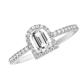 Diamant Sculptural Ring, 18k White Gold with DAVIDOR Arch Cut Diamond and Brilliant Diamonds