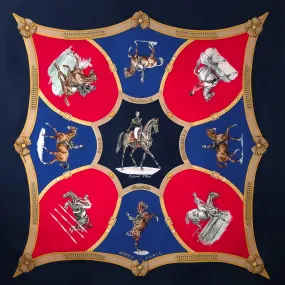 Ecole Francaise d'Equitation Hermes Scarf by Jean de Fougerolle and Colonel G. Margot 90 cm Silk Twill