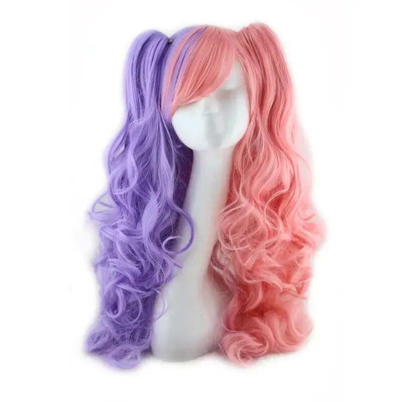 Fashion Lolita Full Curly Wig Pigtails Wavy Hair Cosplay Costume Halloween Party