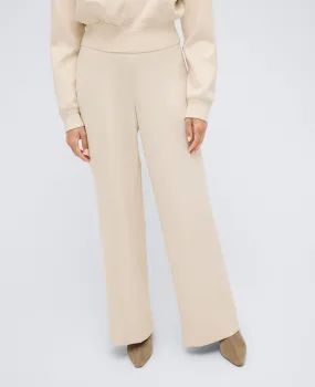 Faux Suede Scuba High Rise Pull-On Wide Leg Pant