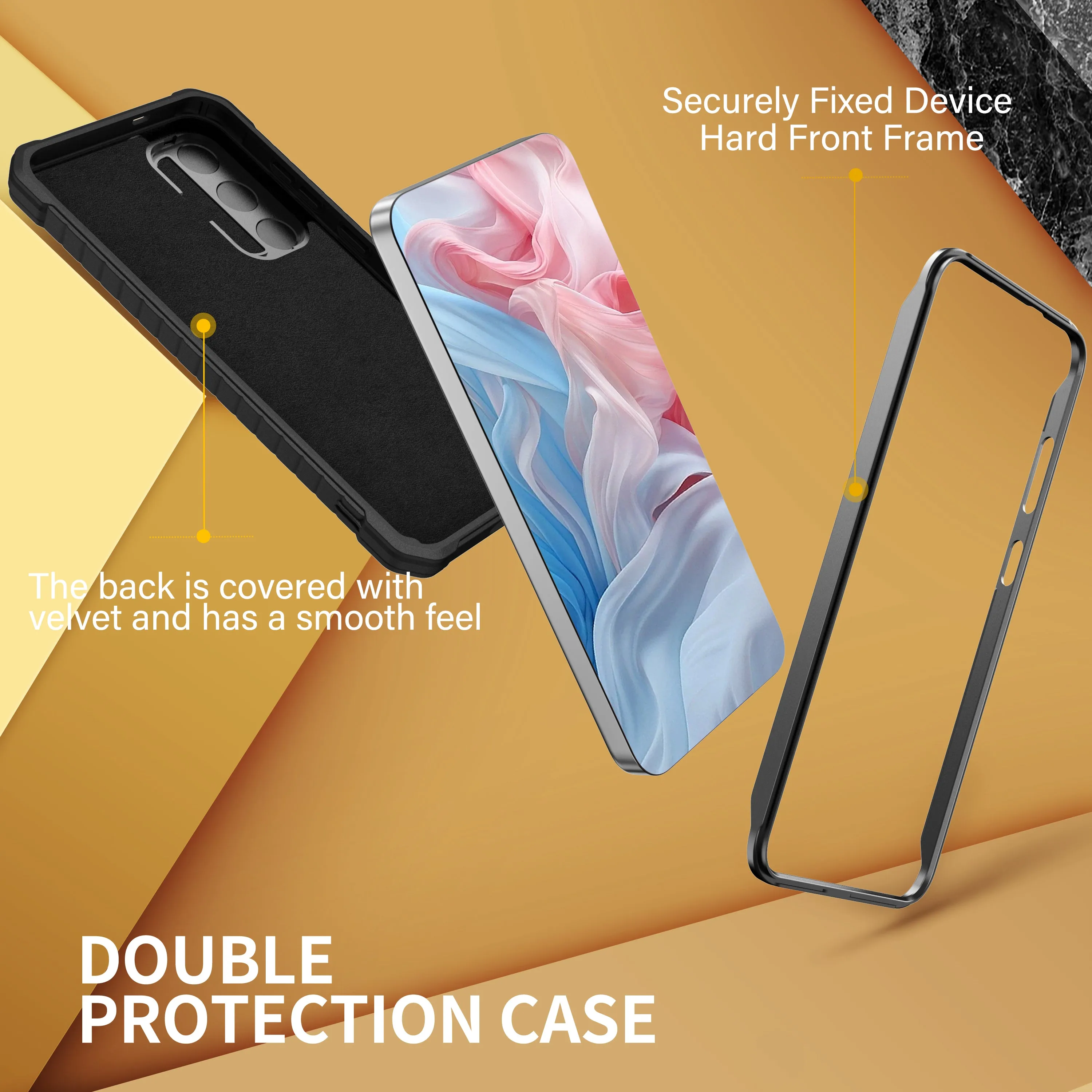 FITO for Samsung Galaxy A15 Case with Screen Protector, Military Grade Shockproof Phone Case with Camera Cover and Kickstand