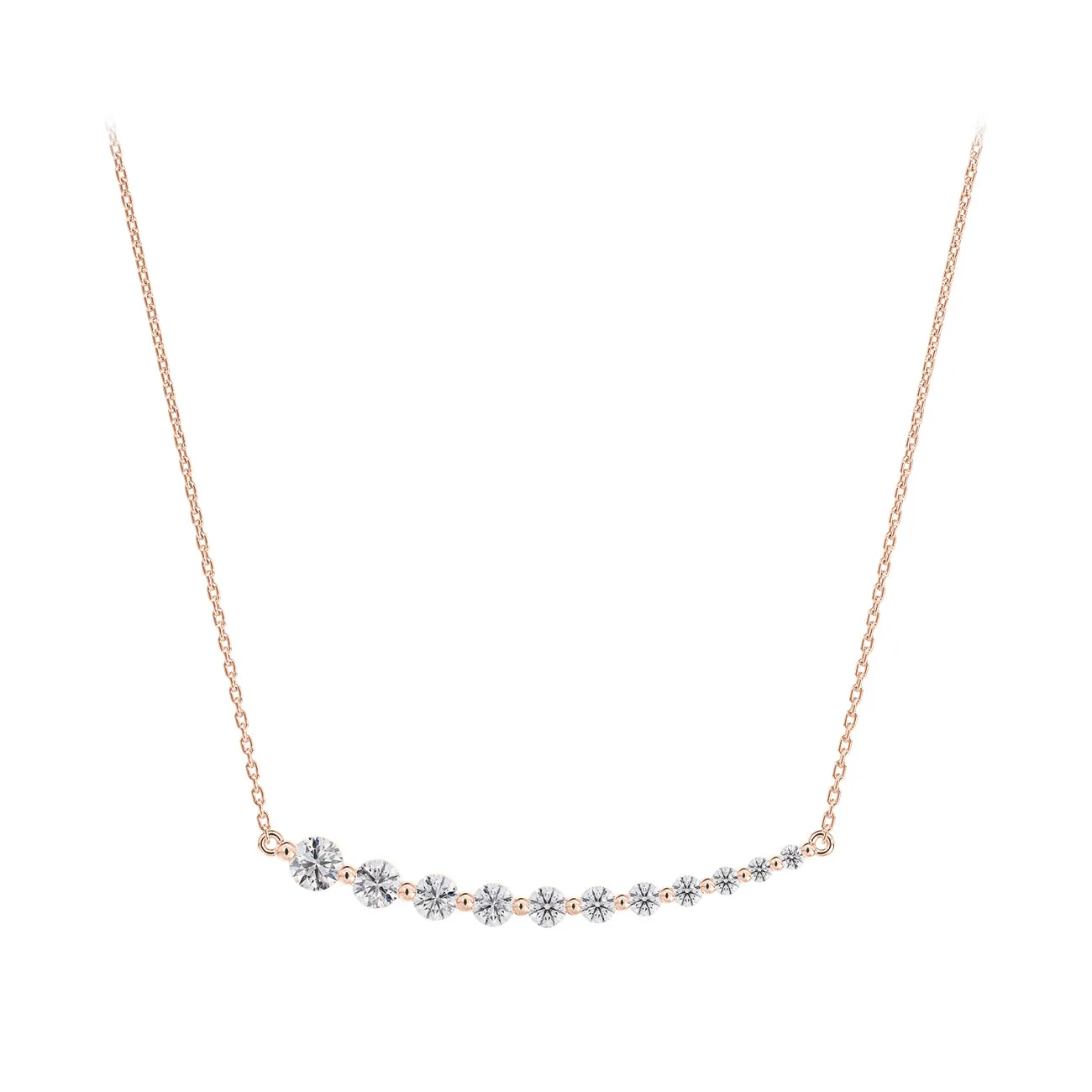 Forevermark Classic Single Prong Asymmetric Diamond Smile Necklace