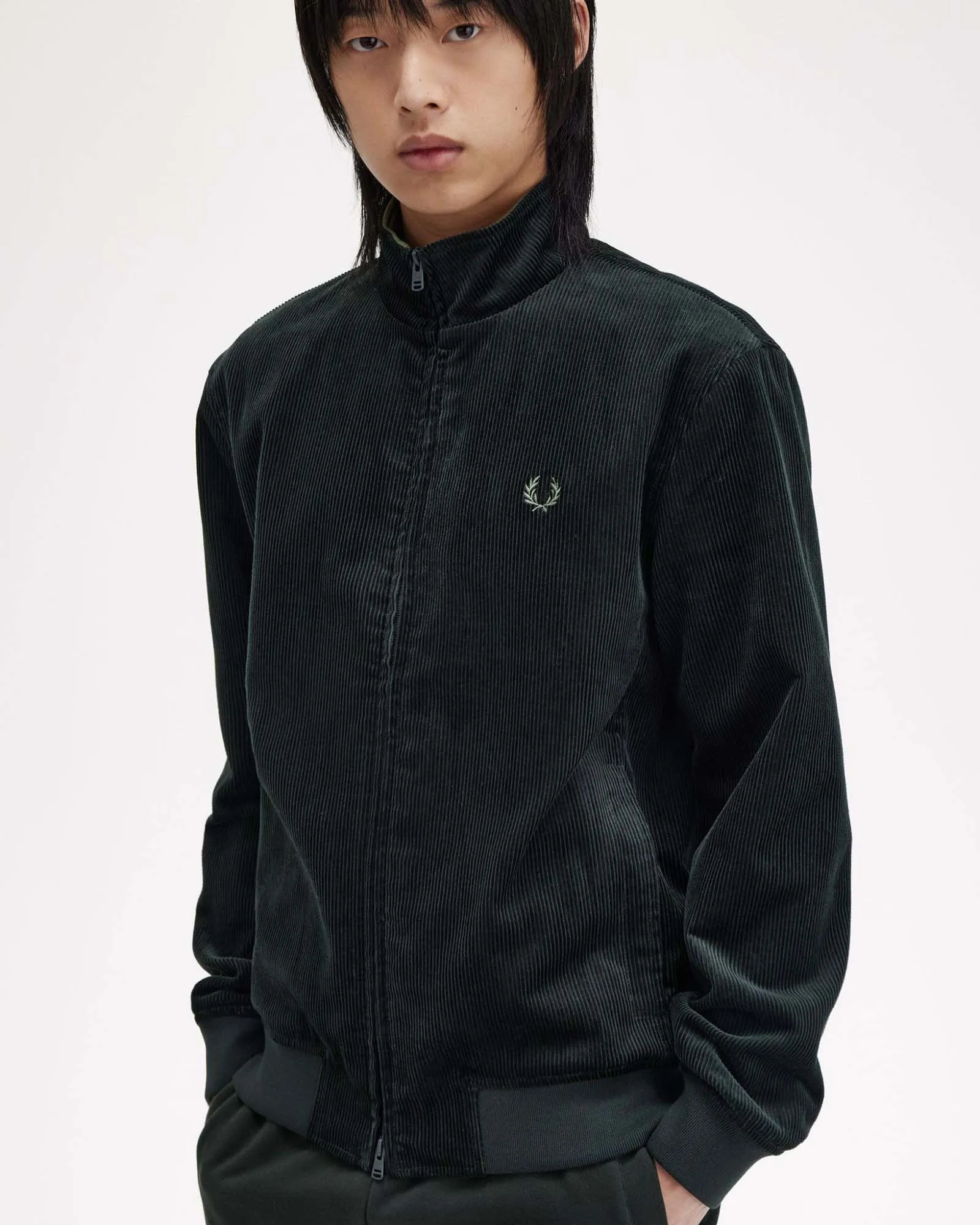 Fred Perry Corduroy Brentham Jacket - Night Green