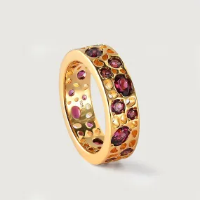 Garnet Lattice Band Ring