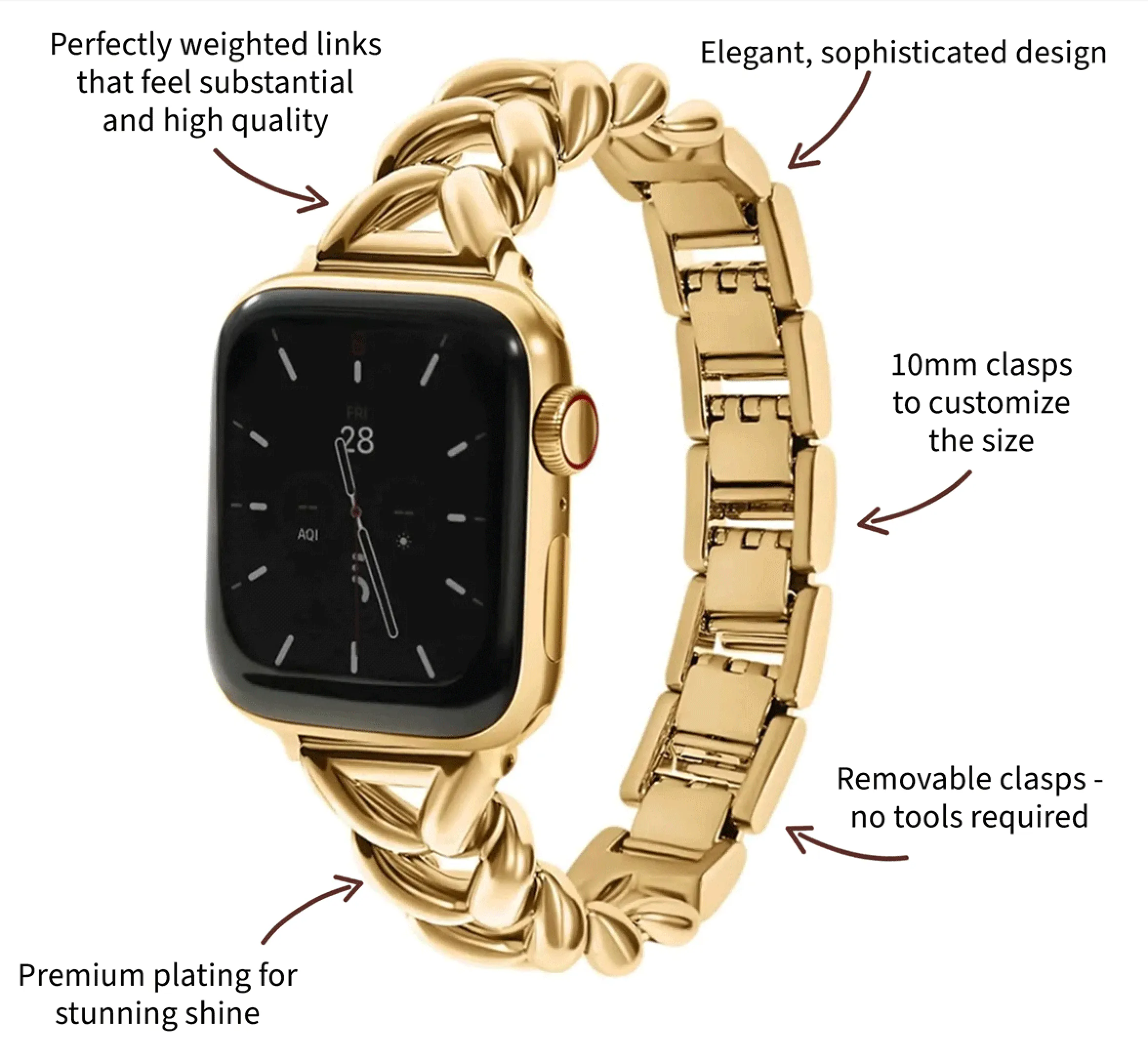 Goldenerre Herringbone Band for the Apple Watch