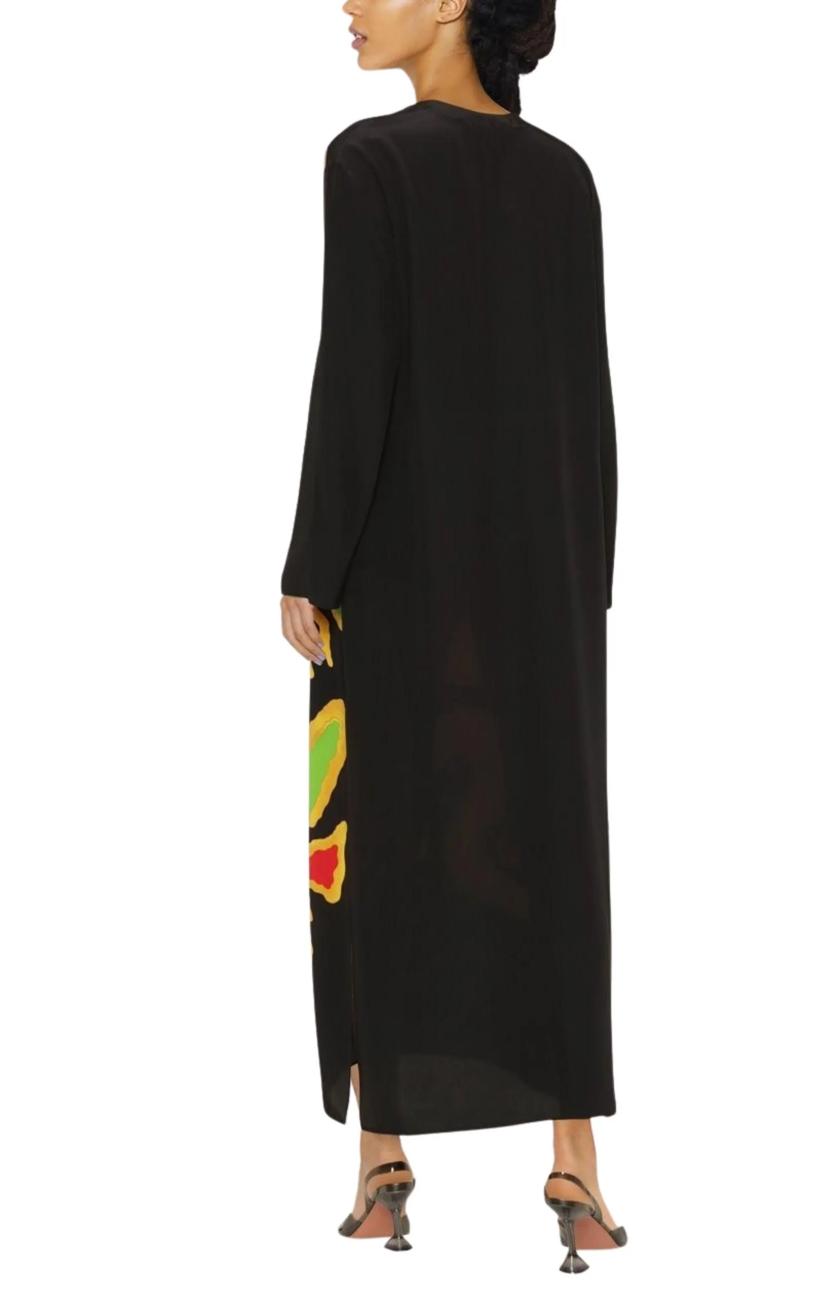 Graphic Print Silk Maxi Dress