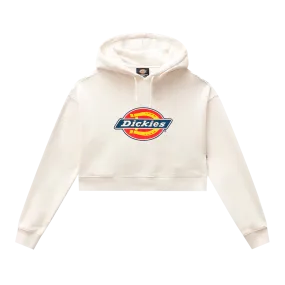 Icon Logo Crop Hoodie W - White