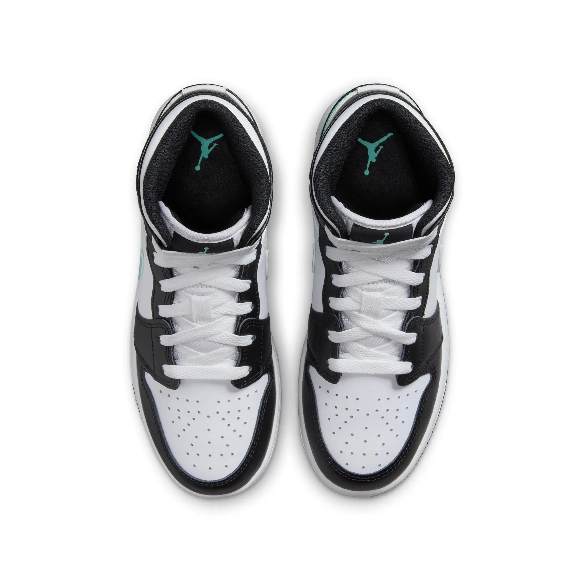 Jordan - Boy  - GS Air Jordan 1 Mid - White/Green Glow/Black