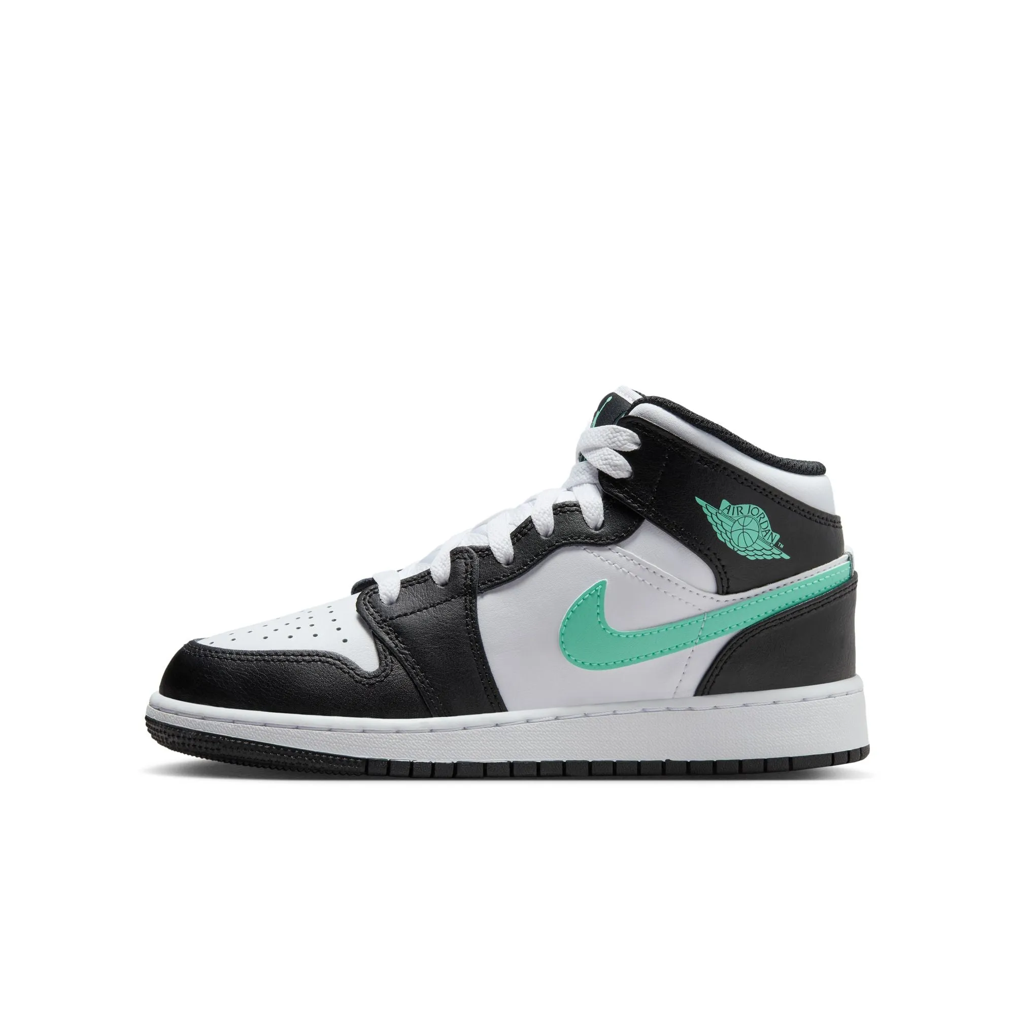 Jordan - Boy  - GS Air Jordan 1 Mid - White/Green Glow/Black