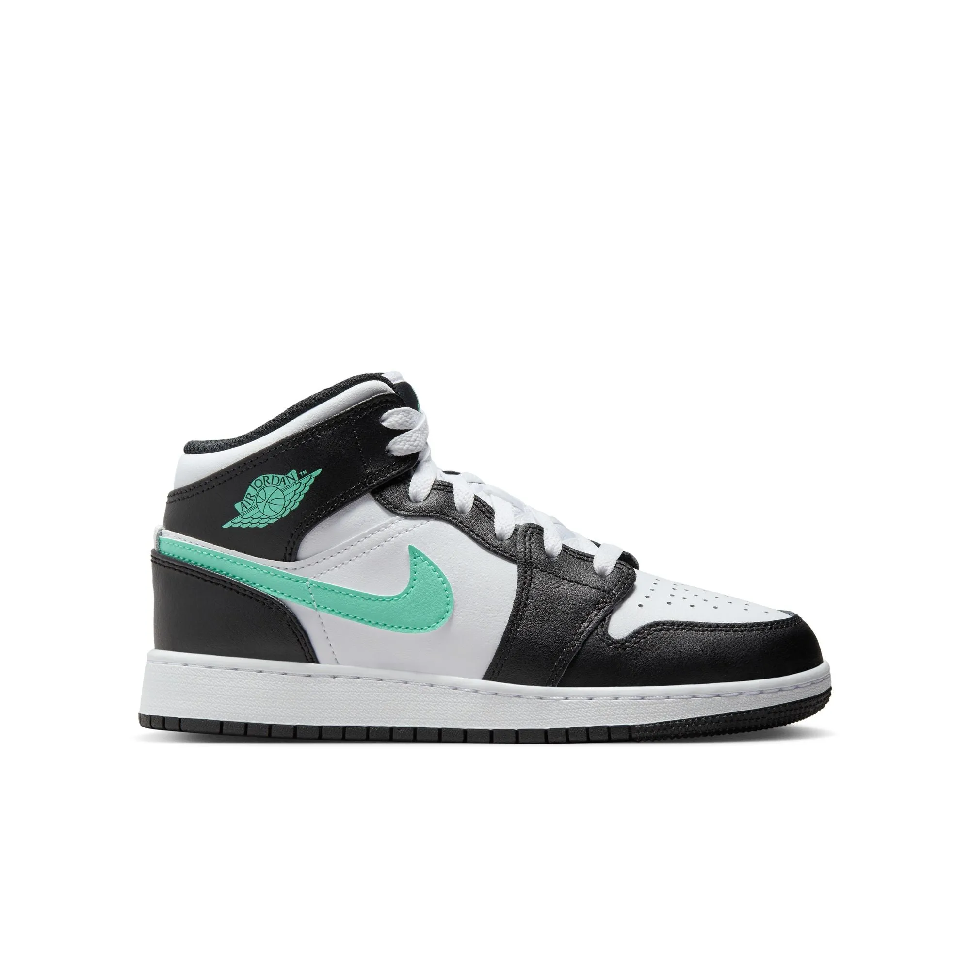 Jordan - Boy  - GS Air Jordan 1 Mid - White/Green Glow/Black