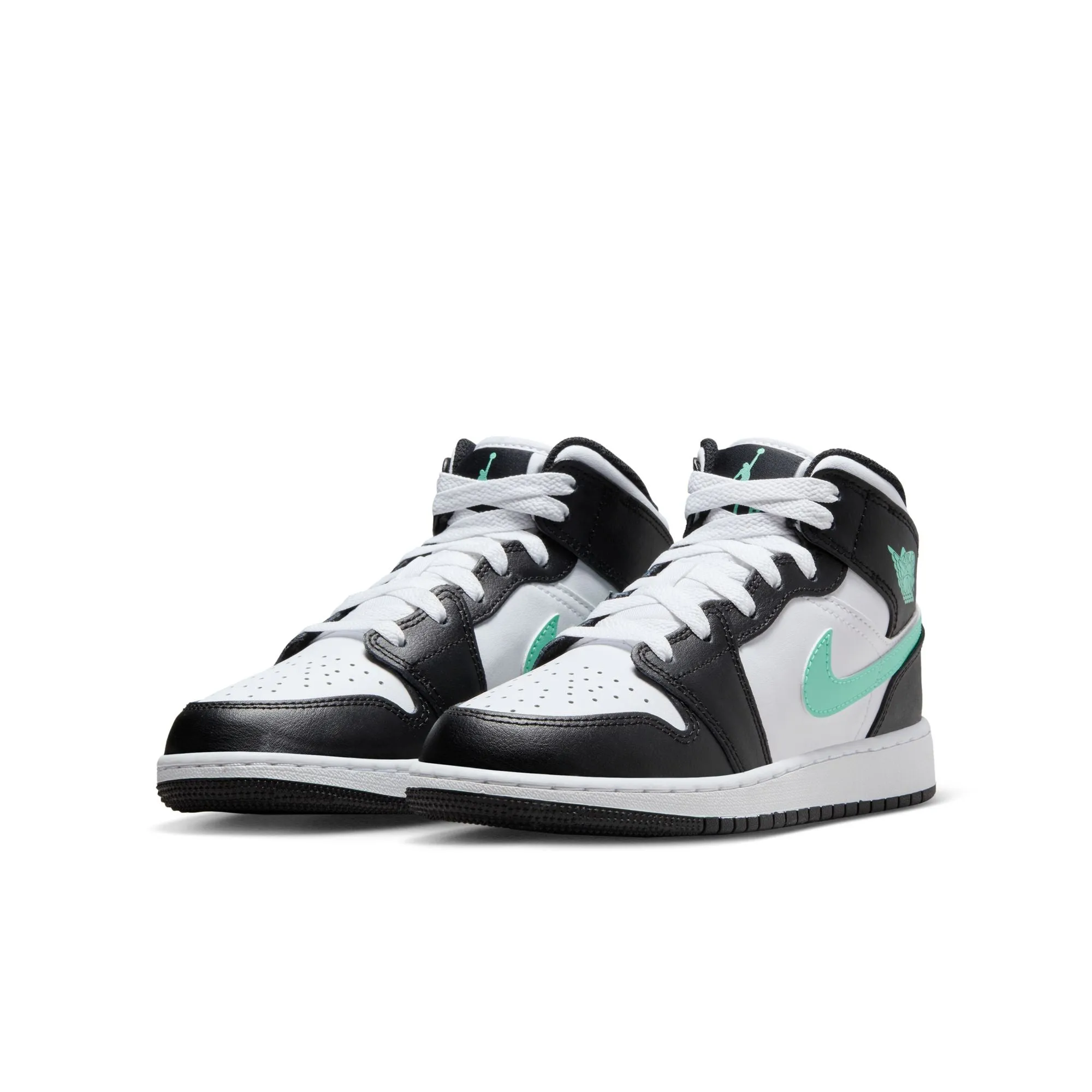 Jordan - Boy  - GS Air Jordan 1 Mid - White/Green Glow/Black