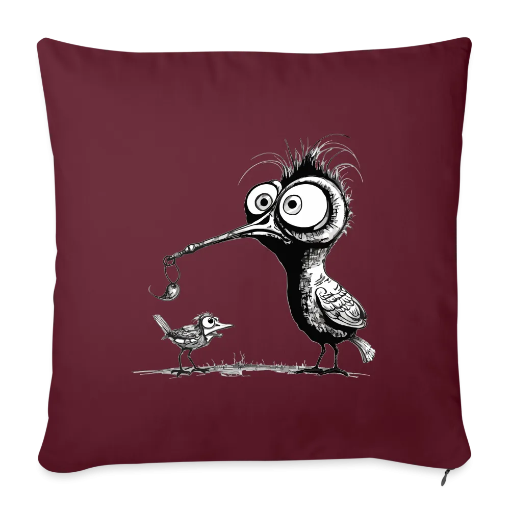 Kissenbezug 45x45cm mit Vogelmotiv "Amsel & Spatz"