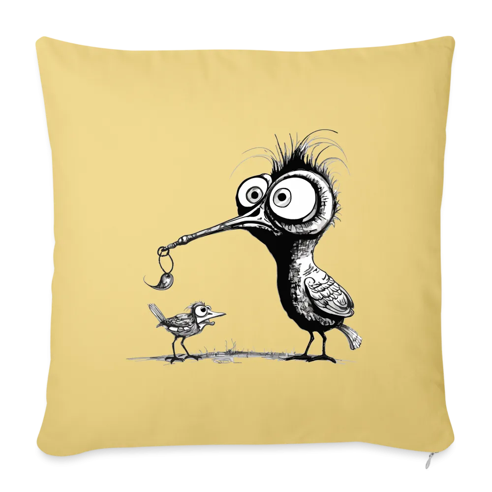 Kissenbezug 45x45cm mit Vogelmotiv "Amsel & Spatz"