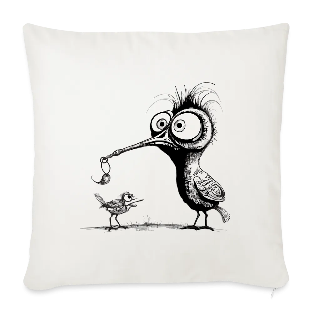 Kissenbezug 45x45cm mit Vogelmotiv "Amsel & Spatz"