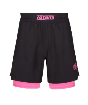 Ladies Dual Layer Grappling Shorts - Pink