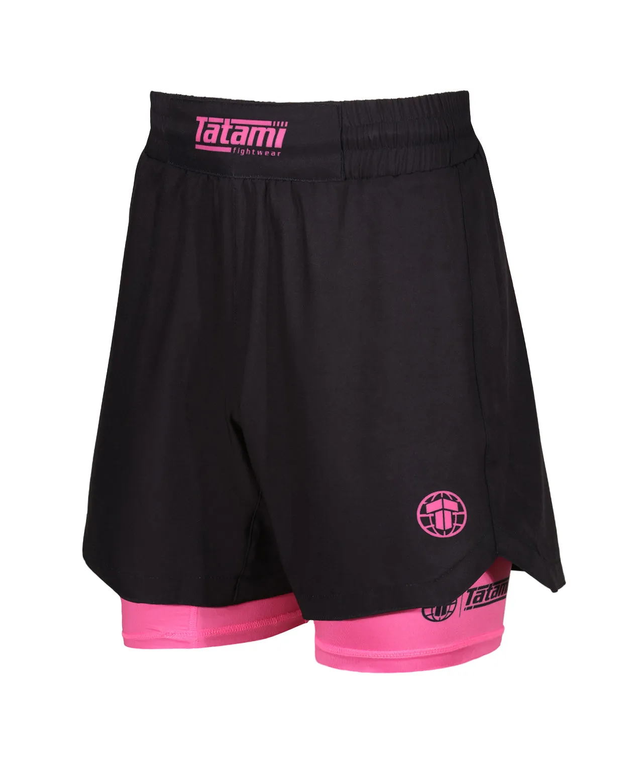 Ladies Dual Layer Grappling Shorts - Pink