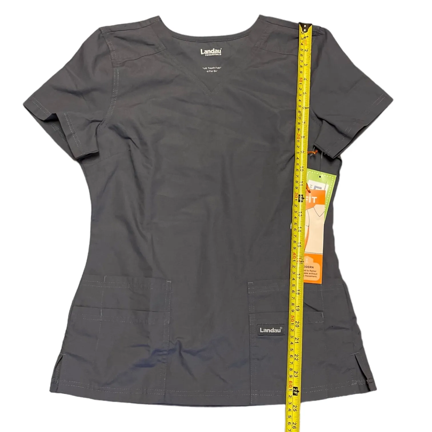 Landau Modern Fit Gray Hospital Work Scrubs XX-Small