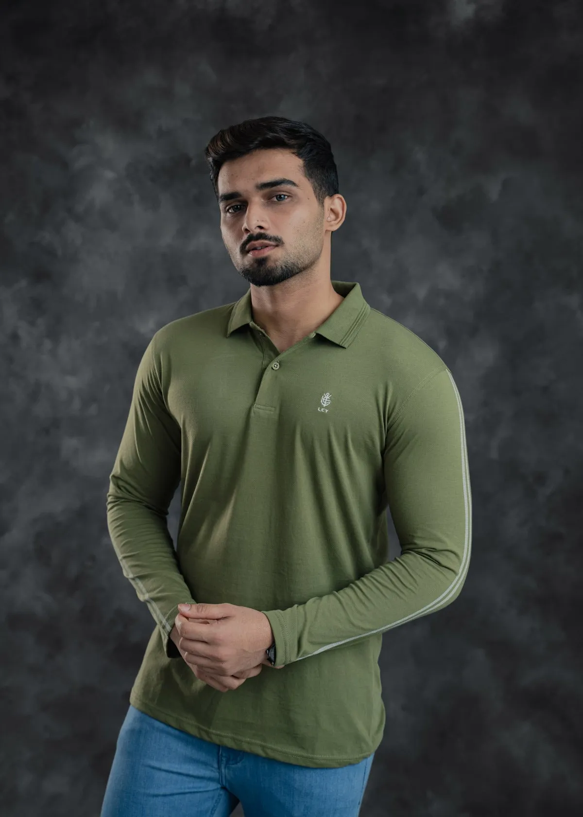 LCY | Twin Stripe Long Sleeve Polo