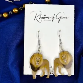 Lion Earrings - Lion Jewelry, Handmade Earrings, Handmade Jewelry, Animal Earrings, Lions Football, Animal Jewelry, Lions, Lioness, Africa