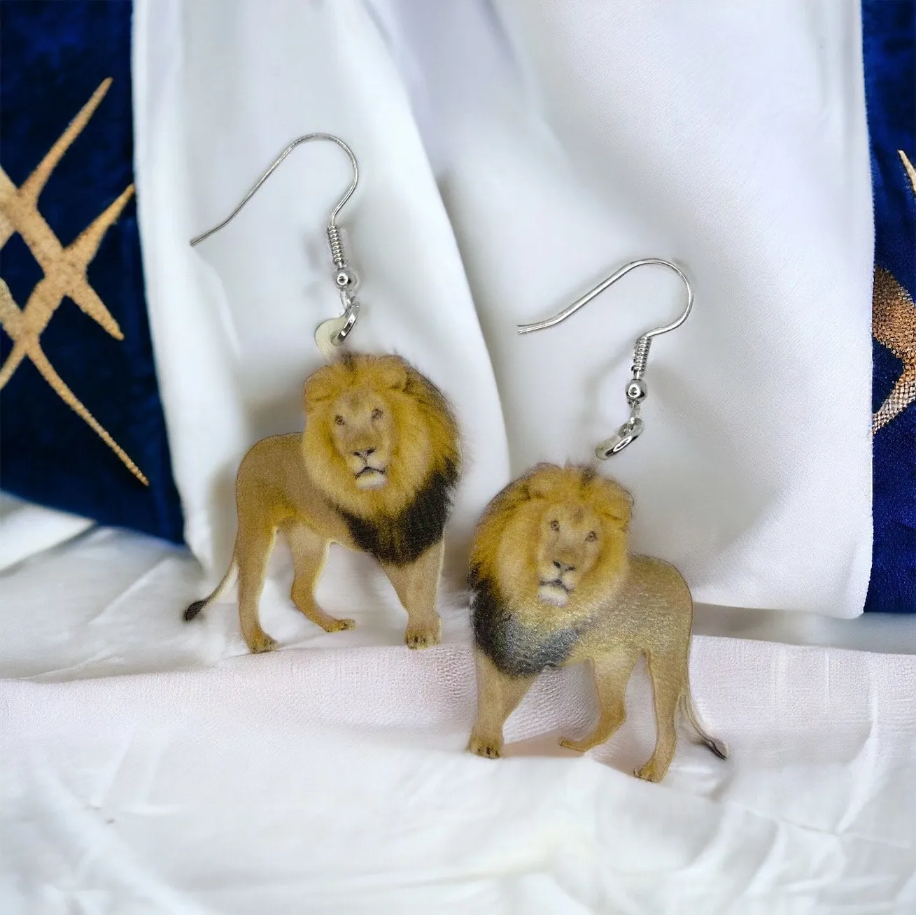 Lion Earrings - Lion Jewelry, Handmade Earrings, Handmade Jewelry, Animal Earrings, Lions Football, Animal Jewelry, Lions, Lioness, Africa