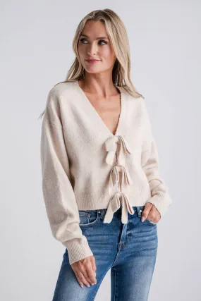 Mable Ribbon Bow Detail Knit Sweater Top