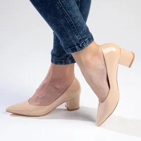 Madison Pamela Low Block Heel Court - Nude