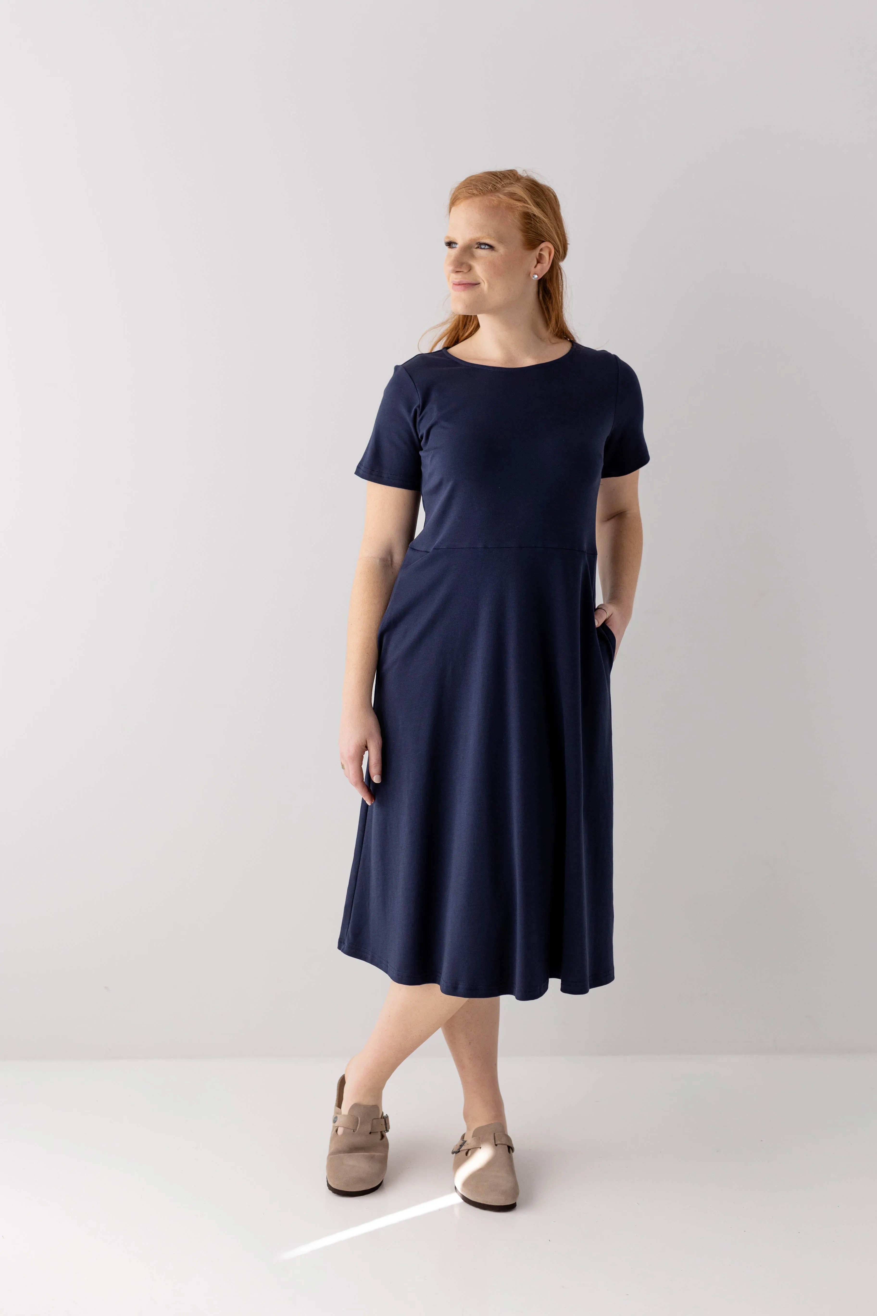 'Marianne' Fit & Flare Cotton Blend Dress