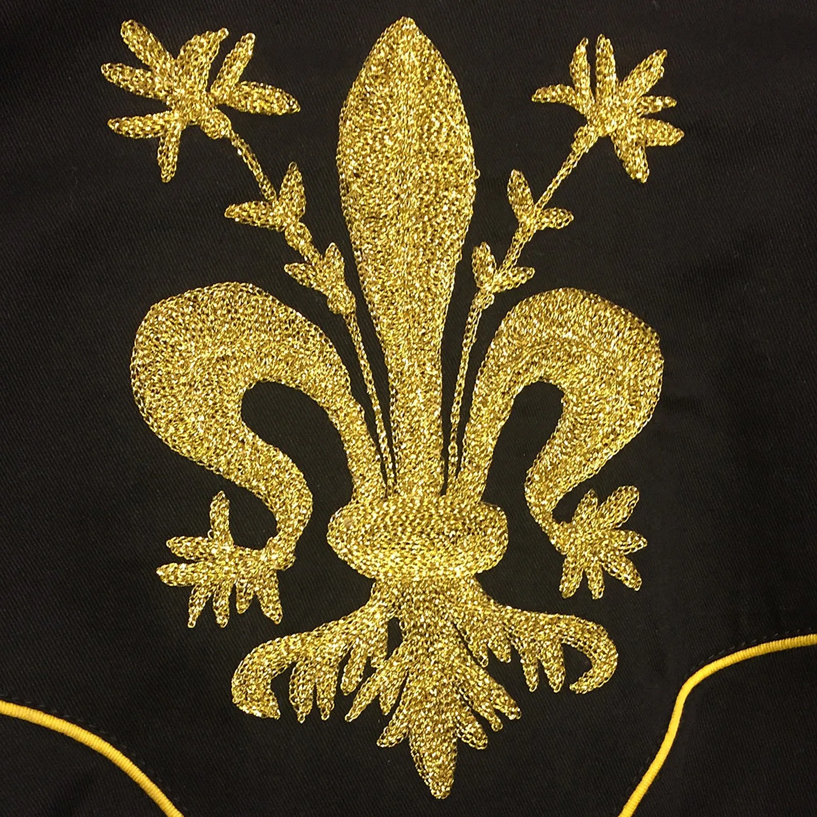 Men's Fleur-de-Lis Embroidered Black Western Shirt