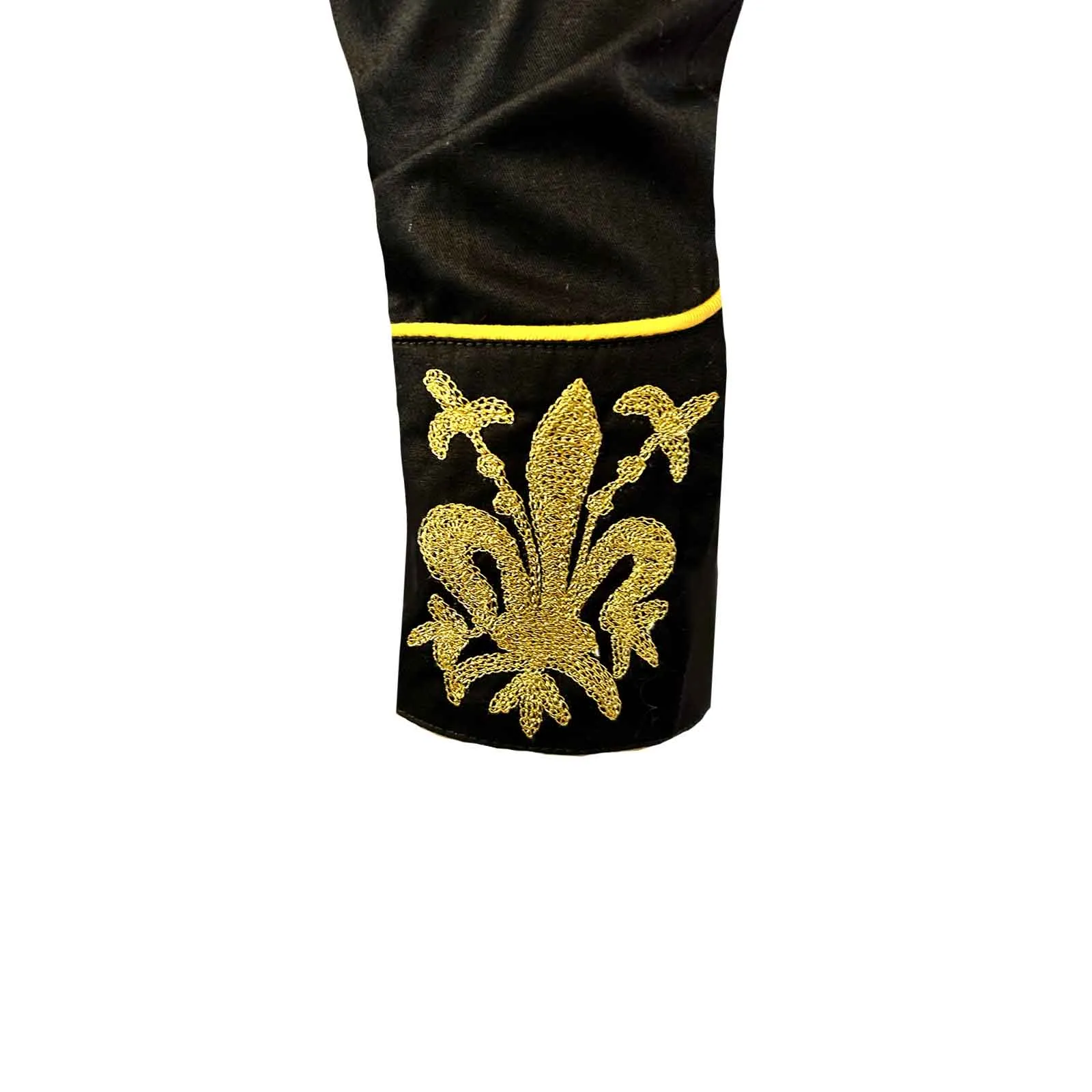 Men's Fleur-de-Lis Embroidered Black Western Shirt