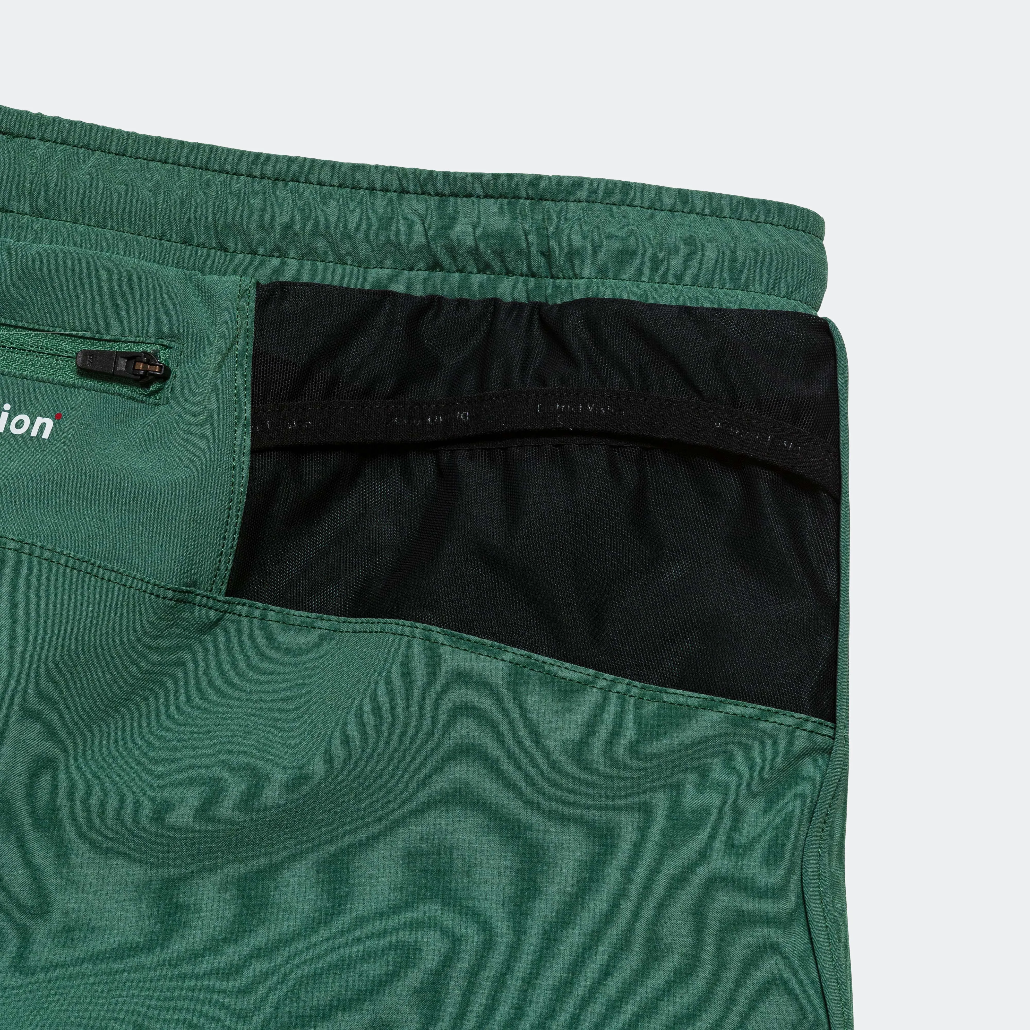 Mens Layered Pocketed Trail Shorts - Pine