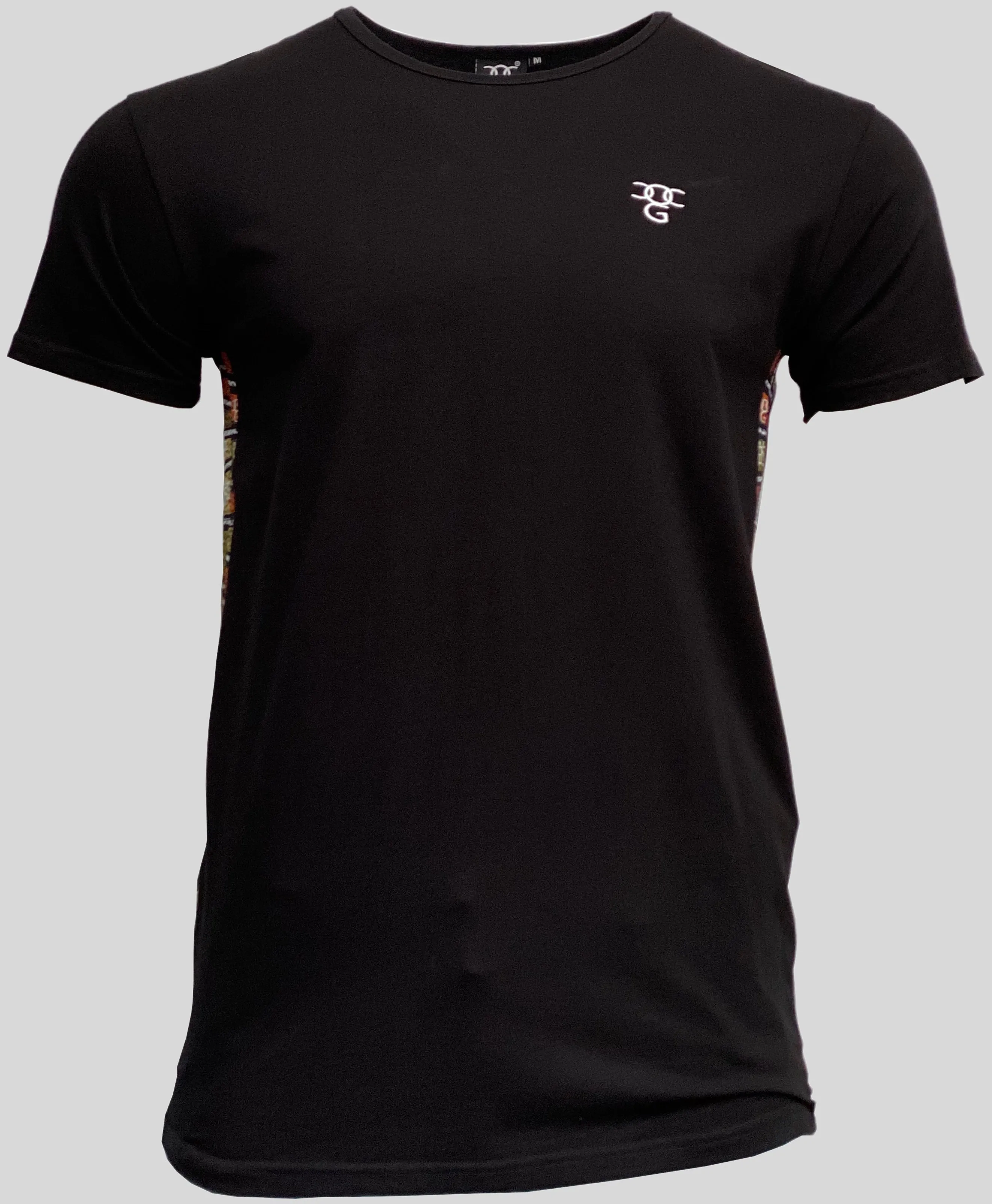 Mens O.G. African Inspired Black Long Panel T Shirt