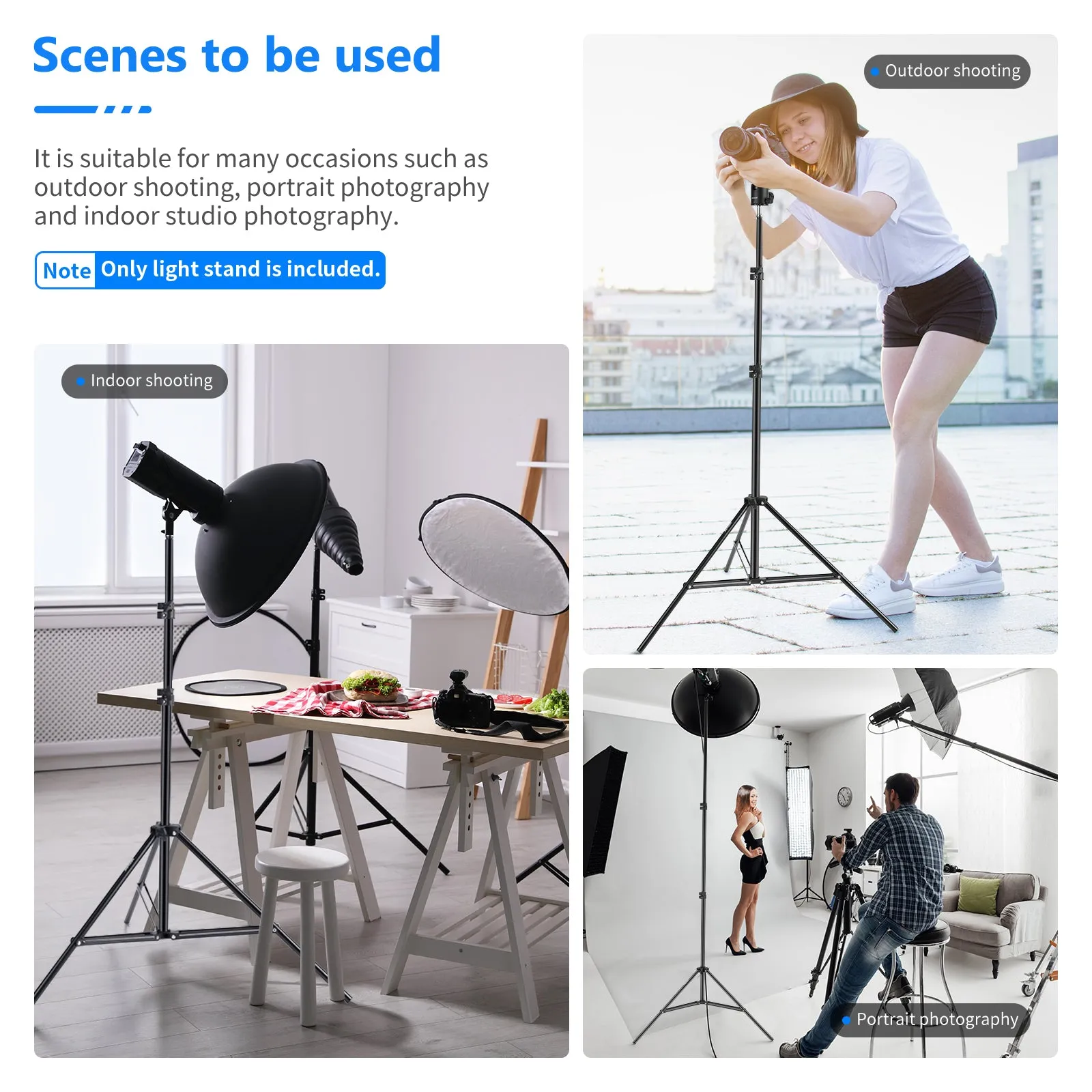 NEEWER 190cm Collapsible Metal Photography Light Stand