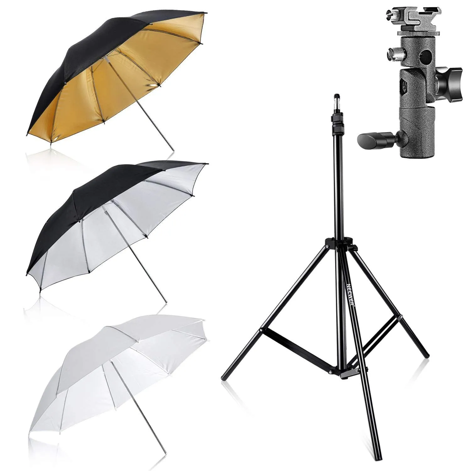 NEEWER 33"/84CM Flash Mount Three Umbrellas Kit for Canon