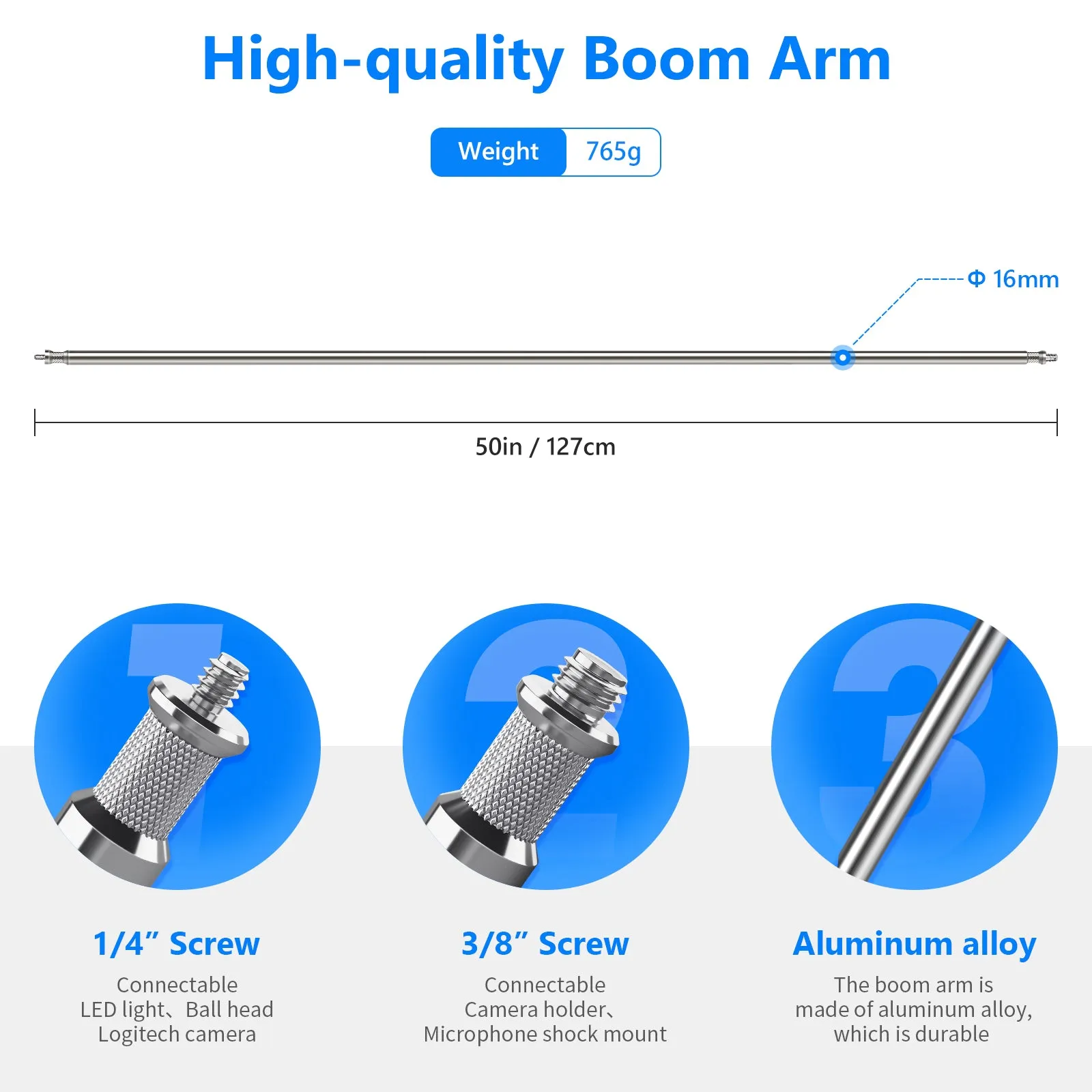 NEEWER Aluminum Alloy Extension Boom Arm Kit