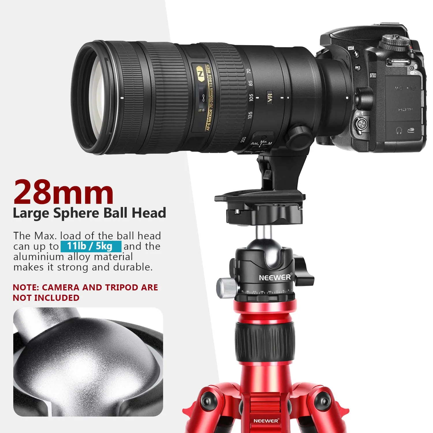 NEEWER GM-LO28-DK 28mm Low Profile Tripod Ball Head