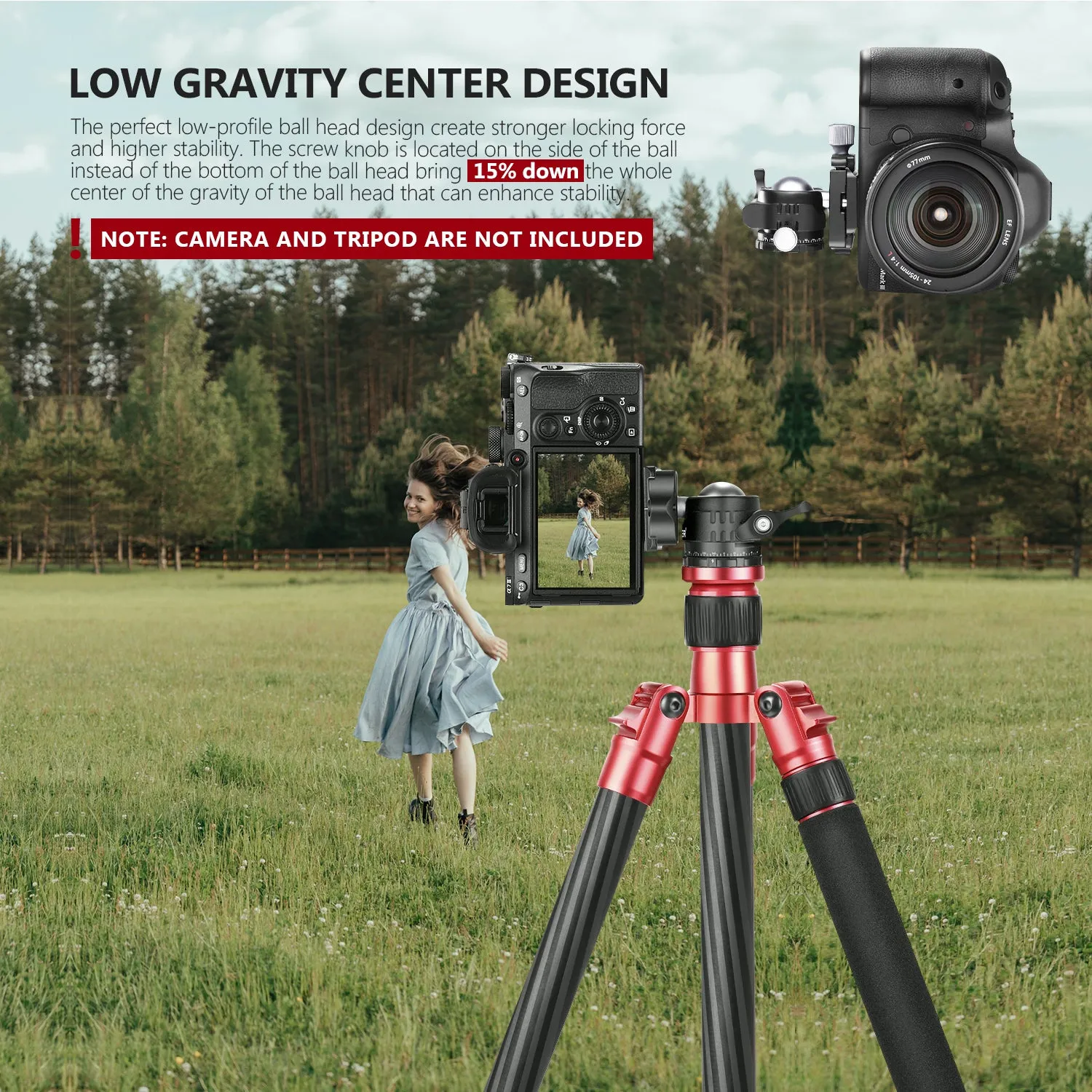 NEEWER GM-LO28-DK 28mm Low Profile Tripod Ball Head