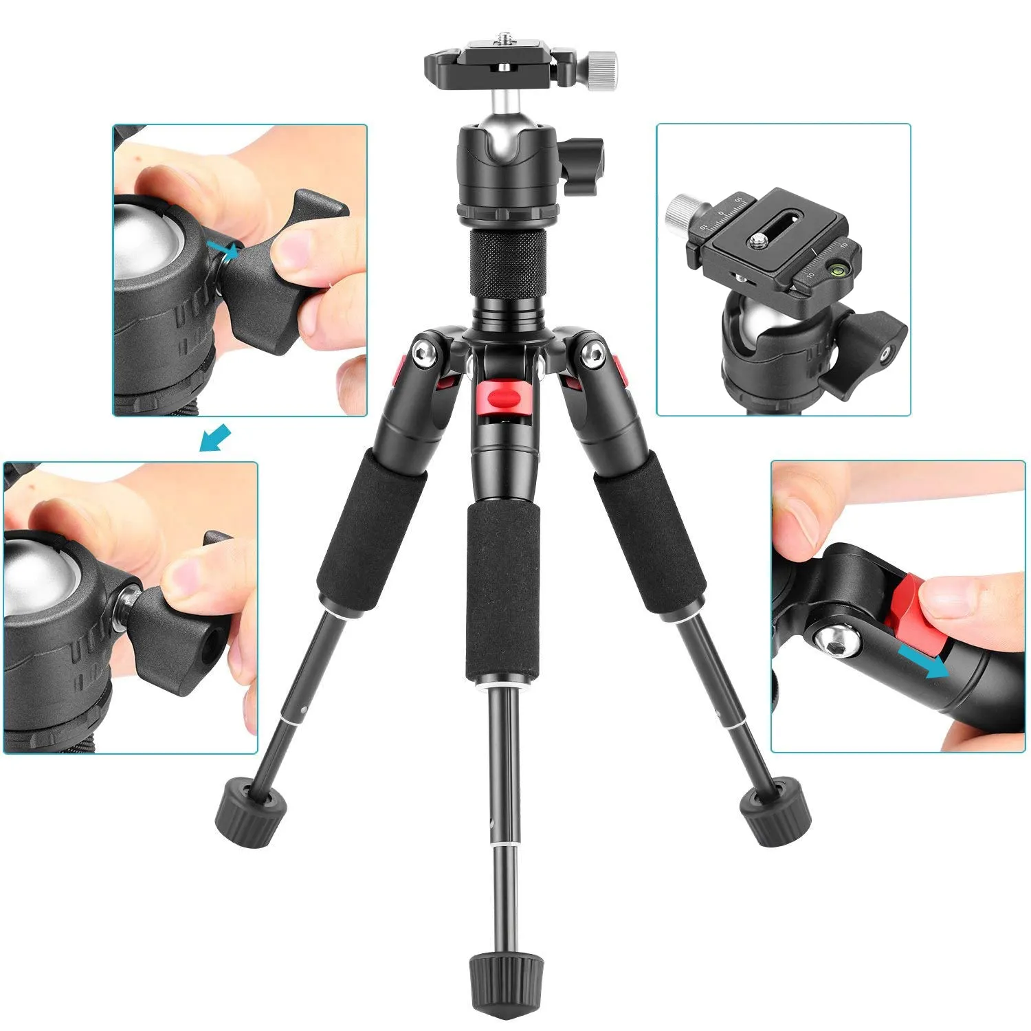 NEEWER M521 20" Aluminum Alloy Mini Tripod