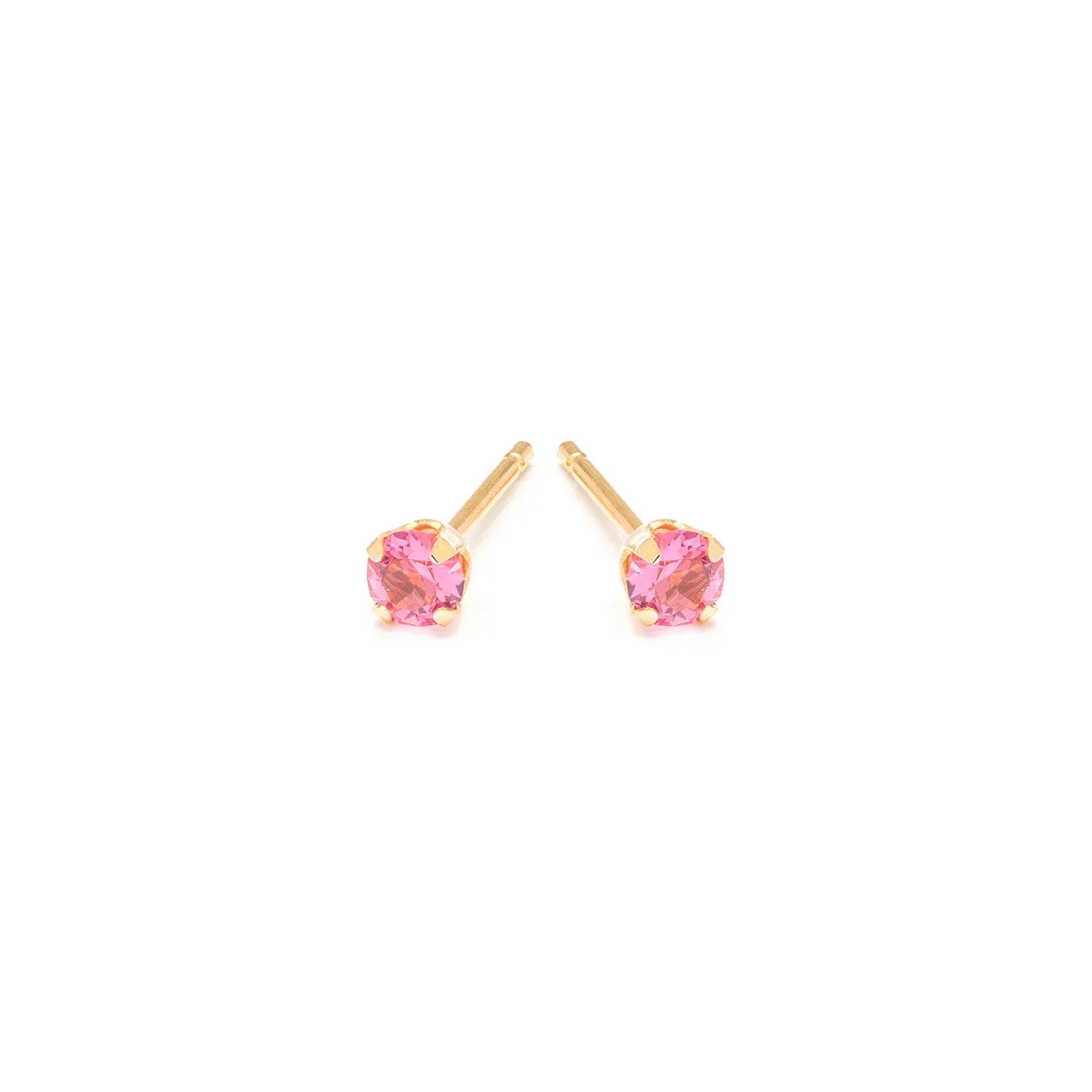 October Birthstone 14k Gold Plated Stud Earrings