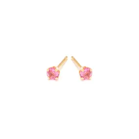 October Birthstone 14k Gold Plated Stud Earrings